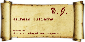 Wilheim Julianna névjegykártya